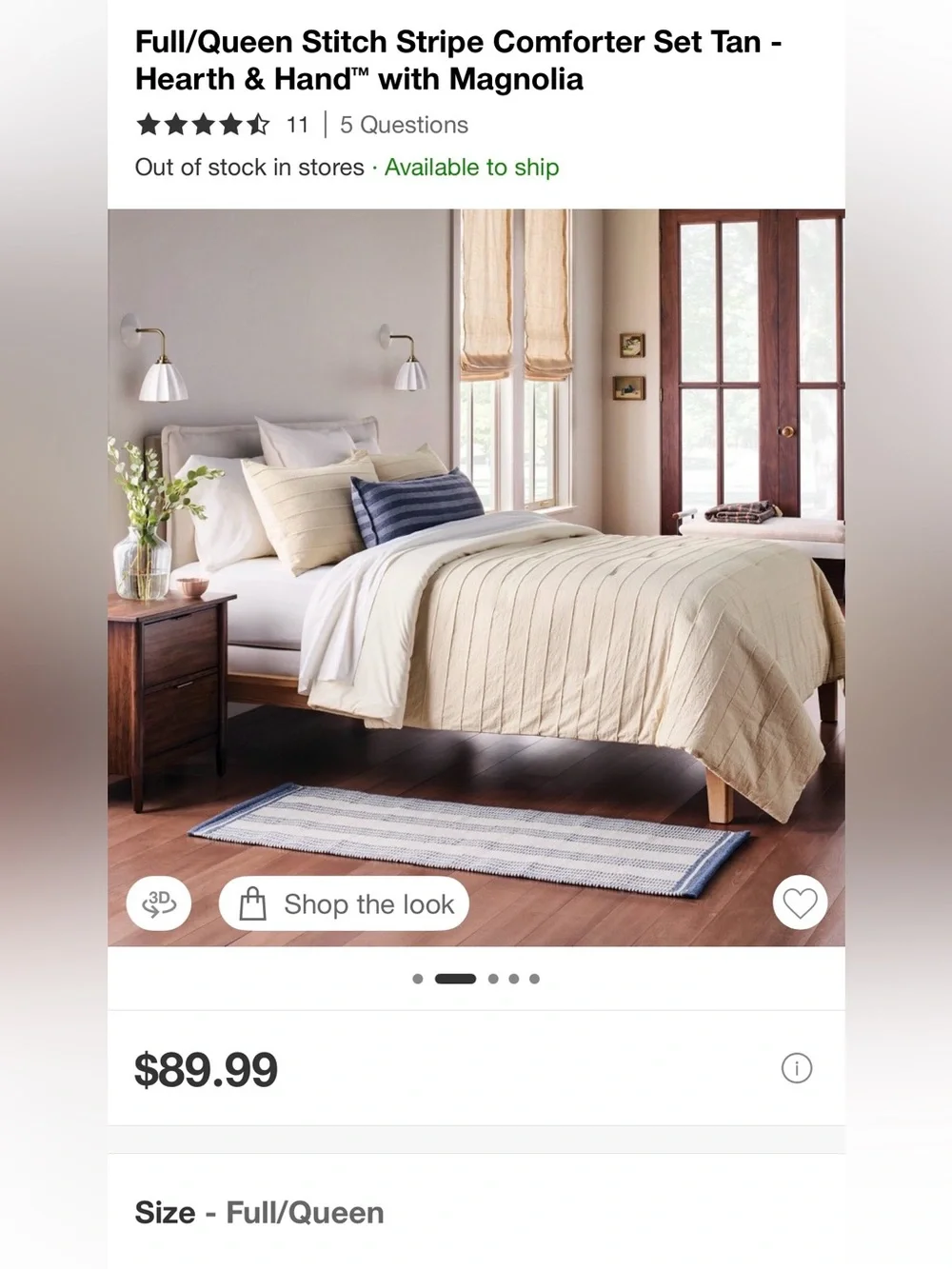 Hearth and Hand with Magnolia  Full/Queen comforter set